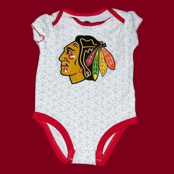 NWOT NHL Chicago Blackhawks Short Sleeve One Piece Size 6-9 Months - Picture 1 of 3
